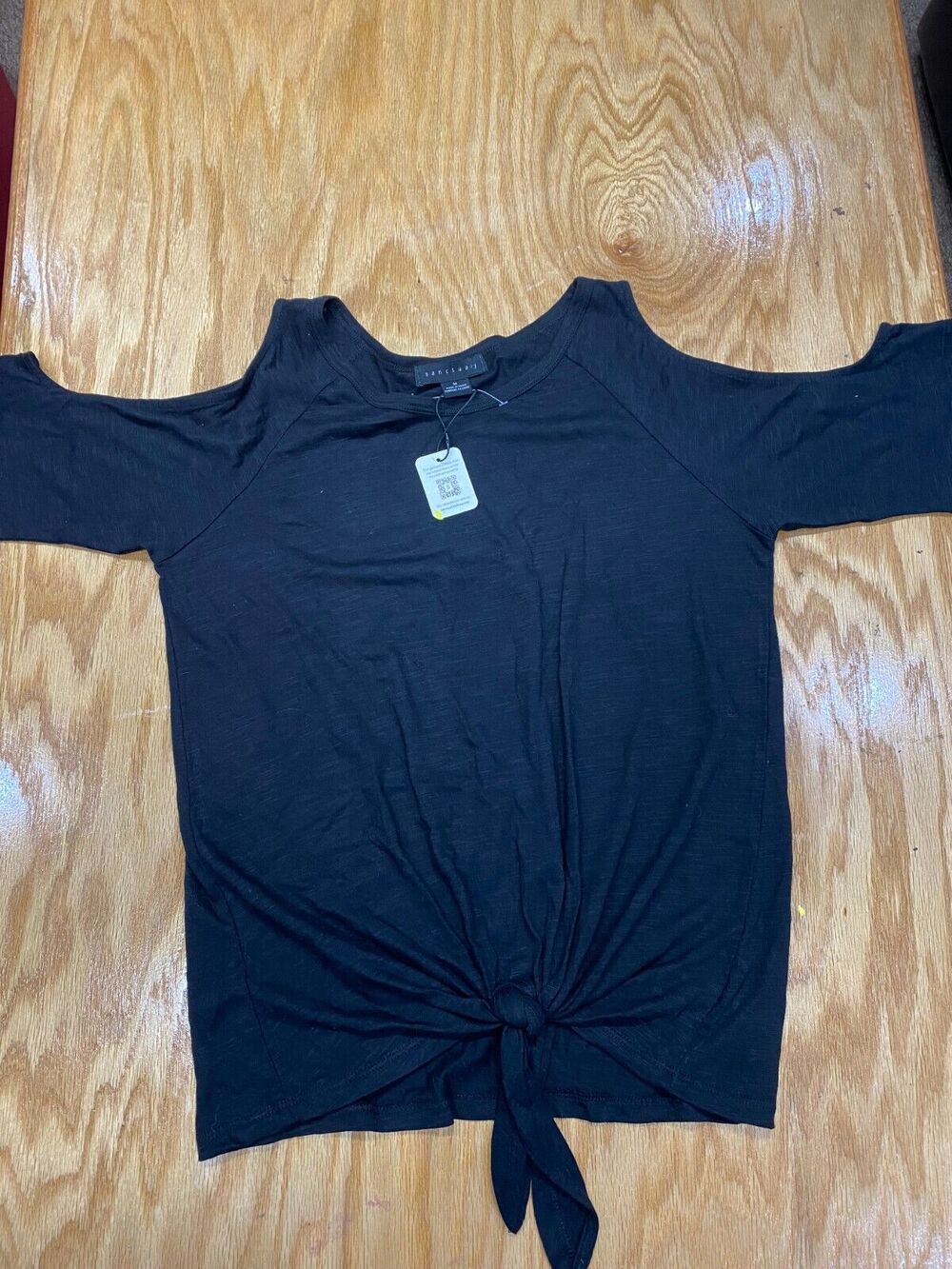 Sanctuary Shirt Top Womens Medium Blue Knot Front Long Sleeve Casual Preppy B61